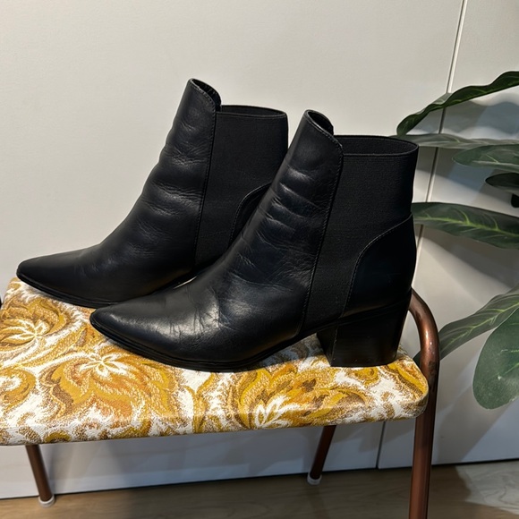 Black Leather Ankle Boots - Picture 4 of 6